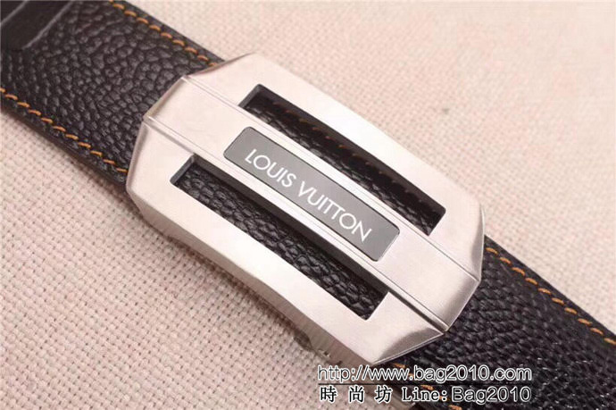路易威登LV 雙面原版進口牛皮壓鴕鳥腳紋 316精鋼Z字母鋼自動扣 男士皮帶  xfp1227